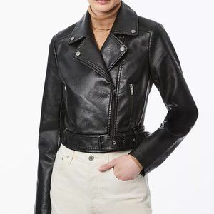 NWT COLLECTION B JUNIORS' FAUX-LEATHER MOTO JACKET